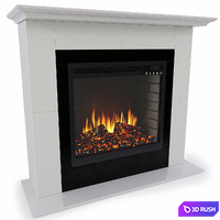 Fireplace Royal Flame Suite Alabaster with Fireplace Vision 23 Led Fx 3D Model Corona