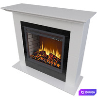 Fireplace Royal Flame Suite Alabaster with Fireplace Vision 23 Led Fx 3D Model Corona