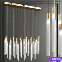 Tooby Rectangular LED Multi-Light Pendant 3D Model Vray