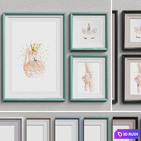 Nice Picture Frames Set 17 3D Model Corona