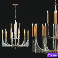 Chandelier John Richard Acrylic and Brass Ten 3D Model Corona
