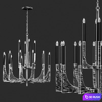 Chandelier John Richard Acrylic and Brass Ten 3D Model Corona