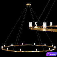 Restoration Hardware RENNES ROUND CHANDELIER 60 Brass 3D Model Corona
