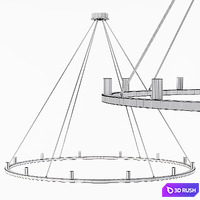 Restoration Hardware RENNES ROUND CHANDELIER 60 Brass 3D Model Corona