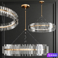 LED Round Crystal Chandelier 3D Model Vray