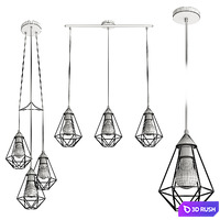 Byron grid lamp 3D Model Vray, Corona