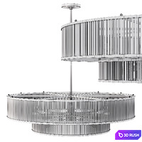 Restoration Hardware MARAIS ROUND CHANDELIER 47 Nickel 3D Model Corona