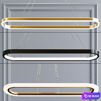Collection of decorative hanging chandeliers 3D Model Vray
