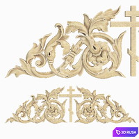 Decorative carved trim 3D Model Vray