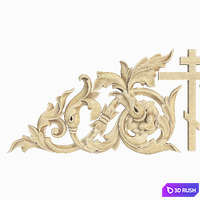 Decorative carved trim 3D Model Vray