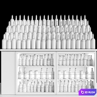 Huge bar with a large selection of alcohol. Cocktail 3D Model Corona