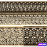 Cornice with leaves 3D Model Vray