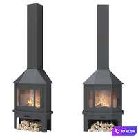 Fireplace MUNICH 3D Model Vray