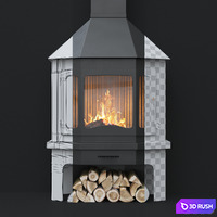 Fireplace MUNICH 3D Model Vray