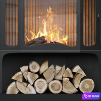Fireplace MUNICH 3D Model Vray
