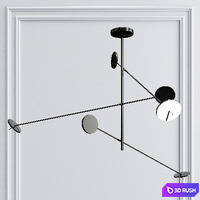 Invisible LED 2-Arm Pendant Light 3D Model Vray