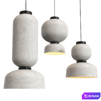Bowl pendant lamp 3D Model Vray