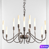 Lisse 10 Light Black Chandelier by Hubbardton Forge 3D Model Vray