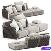 VULCANO OUTDOOR SOFA by FLEXFORM 3D Model Vray, Corona