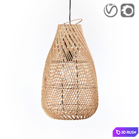 Tylway lamp, rattan 3D Model Vray, Corona