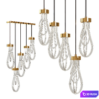 Cascade Brass Light Pendants by Morghen Studio 3D Model Vray