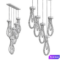 Cascade Brass Light Pendants by Morghen Studio 3D Model Vray