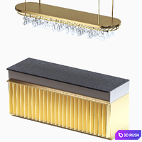 Bar counter 3D Model Vray, Corona
