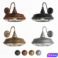 Barn outdoor lights 7 3D Model Vray, Corona