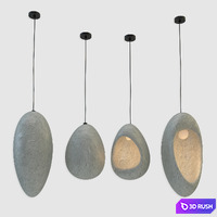 Sculptural Rogan Gregory Illuminated Pendants 3D Model Vray