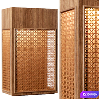 Florence rattan wall lantern FV3 / Rattan wall lamp 3D Model Corona