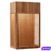 Florence rattan wall lantern FV3 / Rattan wall lamp 3D Model Corona