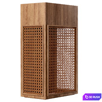Florence rattan wall lantern FV3 / Rattan wall lamp 3D Model Corona