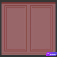 Wall molding panels vol. 1.030 3D Model Vray, Corona