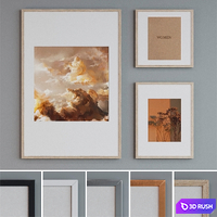 Picture frame set 10 3D Model Vray, Corona
