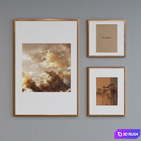 Picture frame set 10 3D Model Vray, Corona