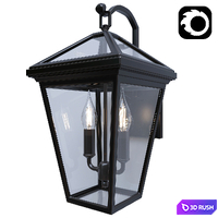 Black Outdoor Wall Light 3D Model Corona