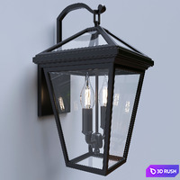 Black Outdoor Wall Light 3D Model Corona