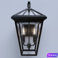 Black Outdoor Wall Light 3D Model Corona