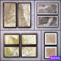 The picture in the frame: a collection 56. Map 3D Model Vray