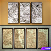 The picture in the frame: a collection 56. Map 3D Model Vray