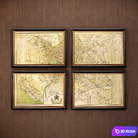 The picture in the frame: a collection 56. Map 3D Model Vray