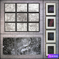The picture in the frame: a collection 58. Map 3D Model Vray