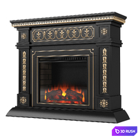 Delavan Electric Fireplace 3D Model Vray