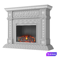Delavan Electric Fireplace 3D Model Vray