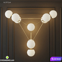 Chandelier modo chandelier white glass designed by jason miller 3D Model Vray