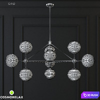 Chandelier modo chandelier white glass designed by jason miller 3D Model Vray