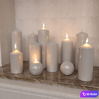 Decorative fireplace 3D Model Vray, Corona