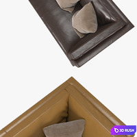 Crate &amp; Barrel - Brooks Leather Settee 3D Model Vray