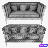 Crate &amp; Barrel - Brooks Leather Settee 3D Model Vray