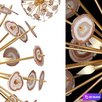 Chandelier Agate Burst Chandelier Brass 3D Model Vray